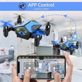 img 1 attached to 📷 Camera Drone for Kids Beginners - App FPV Video, Voice Control, Altitude Hold, Headless Mode, Trajectory Flight, Foldable RC Quadcopter - Light Blue - Perfect Boys Gifts Girls Toys