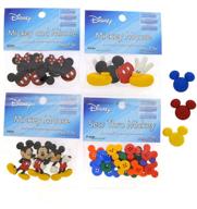 👕 dress it up disney mickey mouse button embellishment assortment - 4 pack - 3 free mickey glitter head buttons! logo