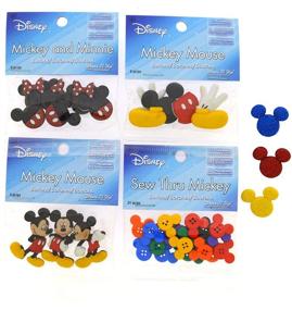 img 1 attached to 👕 Dress It Up Disney Mickey Mouse Button Embellishment Assortment - 4 Pack - 3 Free Mickey Glitter Head Buttons!