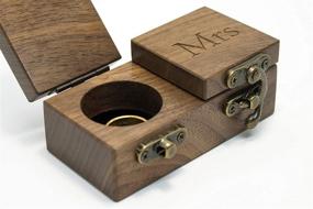img 3 attached to IdeaWoodCompany Wooden Ring Bearer Box - Unique Ring Holder - Wedding 🌲 mrs mr Double Ring Box - Alternative to Pillow - Ideal for Wedding Ceremony