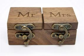 img 2 attached to IdeaWoodCompany Wooden Ring Bearer Box - Unique Ring Holder - Wedding 🌲 mrs mr Double Ring Box - Alternative to Pillow - Ideal for Wedding Ceremony