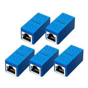 img 4 attached to 💙 Синий 5 шт. RJ45 сборка Ethernet удлинительного разъема - разъем для объединения кабелей Cat7 Cat6 Cat5e устройства к устройству: улучшенное решение для подключения.