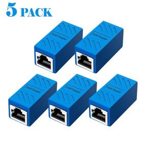 img 3 attached to 💙 Синий 5 шт. RJ45 сборка Ethernet удлинительного разъема - разъем для объединения кабелей Cat7 Cat6 Cat5e устройства к устройству: улучшенное решение для подключения.