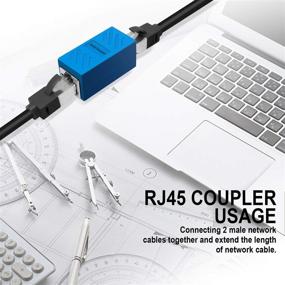 img 2 attached to 💙 Синий 5 шт. RJ45 сборка Ethernet удлинительного разъема - разъем для объединения кабелей Cat7 Cat6 Cat5e устройства к устройству: улучшенное решение для подключения.