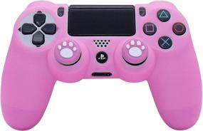 img 3 attached to 🎮 Pink Silicone PS4 Controller Skin RALAN - Compatible with PS4 Slim/PS4 Pro - Controller Cover Protector with 6 Pink Pro Thumb Grips and 2 Skull Cap Grips