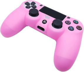 img 1 attached to 🎮 Pink Silicone PS4 Controller Skin RALAN - Compatible with PS4 Slim/PS4 Pro - Controller Cover Protector with 6 Pink Pro Thumb Grips and 2 Skull Cap Grips