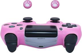 img 2 attached to 🎮 Pink Silicone PS4 Controller Skin RALAN - Compatible with PS4 Slim/PS4 Pro - Controller Cover Protector with 6 Pink Pro Thumb Grips and 2 Skull Cap Grips