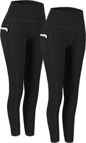 img 4 attached to 🩲 Fengbay 2-Pack High-Waist Yoga Pants with Pockets - Tummy Control, Workout, Running, 4-Way Stretch Leggings