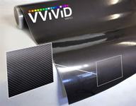 🔳 premium carbon fiber vinyl wrap - vvivid high gloss jet black realistic 3-layer 3d carbon fiber look (1ft x 5ft) logo