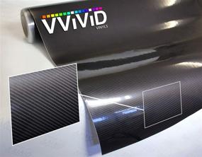 img 1 attached to 🔳 Premium Carbon Fiber Vinyl Wrap - VVIVID High Gloss Jet Black Realistic 3-Layer 3D Carbon Fiber Look (1ft x 5ft)