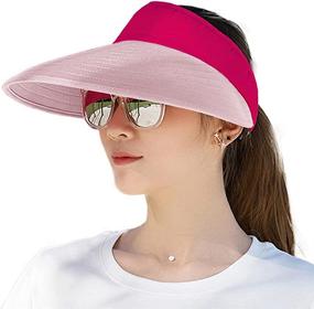 img 4 attached to Ultimate Sun Protection: Women's Large Brim Summer Beach Cap with UV Shielding