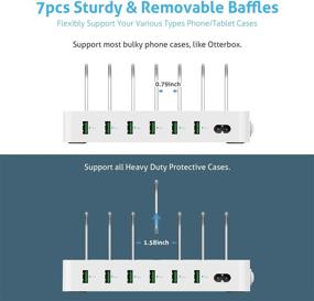 img 1 attached to 🔌 SooPii Premium 6-Port USB Charging Station with 6 Charging Cables - Compatible with Apple iPad iPhone iPod - Suitable for Phones, Tablets, and Electronics - White