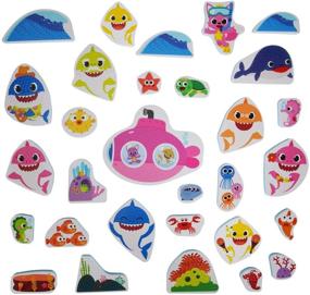 img 1 attached to 🦈 Enhanced SEO-optimized Version: WowWee Pinkfong Baby Shark Official - Bath Time Stickers (30 Pack)