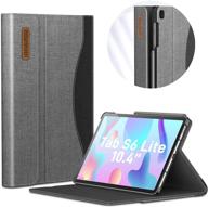 📱 infiland galaxy tab s6 lite case - multi-angle business cover with pocket for samsung galaxy tab s6 lite 10.4 2020 sm-p610/p615 tablet, gray - auto wake/sleep logo