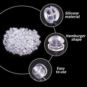 img 3 attached to 🍔 Hamburger Silicone Clear Earring Back Replacement with Storage Box - Safety Rubber Backs for Studs & Fish Hooks Earrings (101)