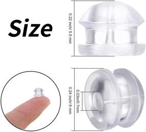 img 1 attached to 🍔 Hamburger Silicone Clear Earring Back Replacement with Storage Box - Safety Rubber Backs for Studs & Fish Hooks Earrings (101)