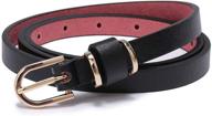 stylish and versatile women's skinny leather belts with solid ornament: must-have accessories for fashionable ladies logo