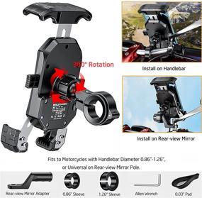 img 1 attached to Jitehsha Motorcycle Handlebar Rear View Waterproof