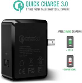 img 3 attached to ⚡️Сверхбыстрая зарядка: Nekteck 18W 3Amp Quick Charge 3.0 USB настенное зарядное устройство [сертифицировано Qualcomm, UL-перечислено] для iPhone 11 Pro Max и Samsung Galaxy - включает в себя кабели USB Type C и Mirco USB