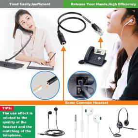 img 2 attached to 🎧 3.5mm Smartphone Headset to RJ9 Adapter: Compatible with Yealink and Grandstream IP Phones - T20, T21, T41G, GXP14XX, GXP2124, GXP2120, GXP2140, GXP2160, GXP2110