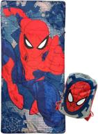 optimized marvel spiderman spidey dots slumber sack - comfy & warm kids lightweight sleeping bag/slumber bag (official marvel product) logo