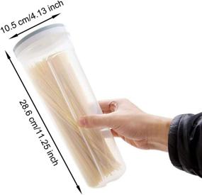 img 3 attached to 🍝 Efficient Food Storage: EORTA Clear Plastic Tall Pasta Container with Locking Lid - Spaghetti Noodle, Dry Food, Cereal, and More!