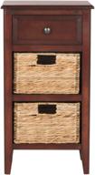safavieh everly cherry side table with 1 drawer and 2 removable baskets - home collection logo