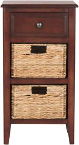 img 2 attached to Safavieh Everly Cherry Side Table with 1 Drawer and 2 Removable Baskets - Home Collection