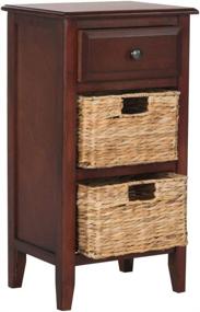 img 1 attached to Safavieh Everly Cherry Side Table with 1 Drawer and 2 Removable Baskets - Home Collection