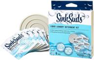 🧼 sinksuds travel laundry detergent liquid soap: odor eliminator for all fabrics, tsa compliant, 6 sink packets (0.25 fl oz each) + stopper logo