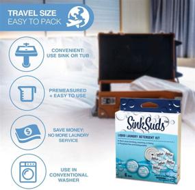 img 3 attached to 🧼 SinkSuds Travel Laundry Detergent Liquid Soap: Odor Eliminator for All Fabrics, TSA Compliant, 6 Sink Packets (0.25 fl oz Each) + Stopper