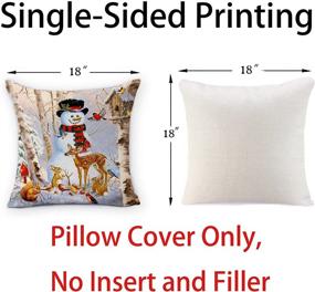 img 3 attached to 🎄 Decorate your home for the holidays with Pinata Christmas Pillow Covers - Set of 4 18x18 Winter Snowman Outdoor Cushion Cases in Rustic Farmhouse Red Black Buffalo Plaid - Perfect Christmas Decorations for the Holiday Season!