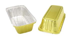 img 1 attached to 🍞 KitchenDance 2 Pound Disposable Loaf Pan with Colored Lids - Closable and Convenient for Baking, Gold, Pack of 25