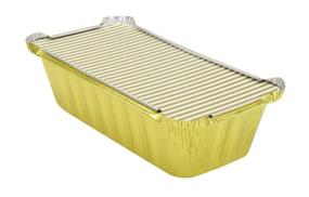 img 4 attached to 🍞 KitchenDance 2 Pound Disposable Loaf Pan with Colored Lids - Closable and Convenient for Baking, Gold, Pack of 25