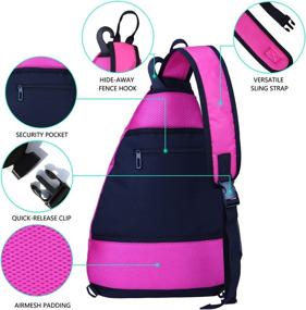 img 2 attached to Pickleball Backpack Crossbody Backpack，Reversible Tennis Sports & Fitness