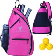 pickleball backpack crossbody backpack，reversible tennis sports & fitness logo