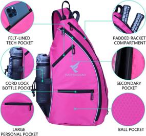 img 3 attached to Pickleball Backpack Crossbody Backpack，Reversible Tennis Sports & Fitness