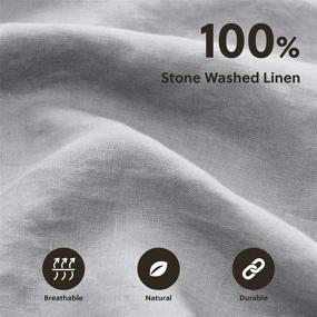 img 3 attached to 🛏️ Bedsure Twin Size Linen Sheets Set - Deep Pocket, Breathable Bedding Set, Washed French Linen Sheet (Grey, 66"x100")