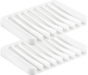 img 4 attached to 🧼 Silicone Soap Dish Holder - Pack of 2, Soap Saver for Improved Organization and Durability