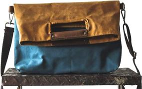 img 4 attached to 👜 Gouache Handmade Waxed Canvas Sling Tote Bag: Water-Resistant Cross Body Sawyer Clutch