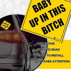 img 2 attached to 👶 Premium Reflective Baby Up On This Bitch Vehicle Bumper Magnet - Ensuring Safety with Zone Tech's Convenient and Quality Funny Sign