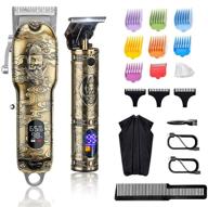 suttik professional hair clippers and trimmers set: the best cordless clippers for men's hair cutting and beard trimming with close cutting trimmer - a perfect gift in gold logo