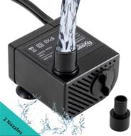 🐠 hygger ultra quiet submersible mini water pump - 53gph (200l/h, 3w), for aquariums, fish tank, fountain, hydroponics - 2 nozzles included, max lift height 1.7ft - 120v/60hz, 6ft power cord logo