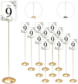 img 4 attached to HOHIYA 12 inch Chrome Plated Table Number Holder Stand 🏷️ - Pack of 12: Ideal for Weddings, Parties, Restaurants & Memo Signs