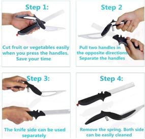 img 3 attached to Clever Cutter: Quick and Easy Kitchen Food Scissors for Effortless Cutting - Food Shears, Vegetable Slicer, Fruit Cutter