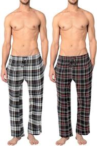 img 3 attached to 👔 Men's Cotton Flannel Pajama Set for Sleep & Lounge - Andrew Scott Clothing