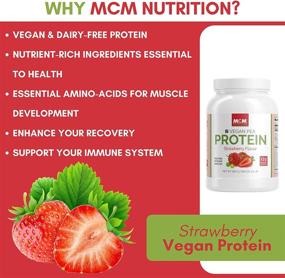 img 3 attached to 🌱 MCM Nutrition Vegan Protein Powder (Strawberry Flavor) - Non-Dairy & Non-Gluten Plant Based Protein - Delicious Shake with Pea Protein (1.8 LB)