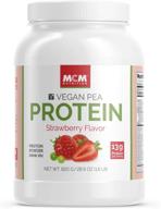 🌱 mcm nutrition vegan protein powder (strawberry flavor) - non-dairy & non-gluten plant based protein - delicious shake with pea protein (1.8 lb) logo