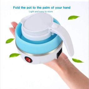 img 1 attached to 🔌 Foldable Electric Travel Tea Kettle: Compact, Food Grade Silicone with Boil Dry Protection - Blue