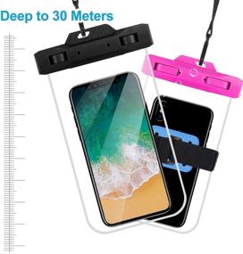 img 2 attached to 📱 Nylsem 4Pack Waterproof Phone Pouch - Universal Double Insurance Waterproof Case Compatible with iPhone X/8P/8/7P/7/6P/6/Samsung Galaxy S7/S8 and More (Up to 6.3 Inches)